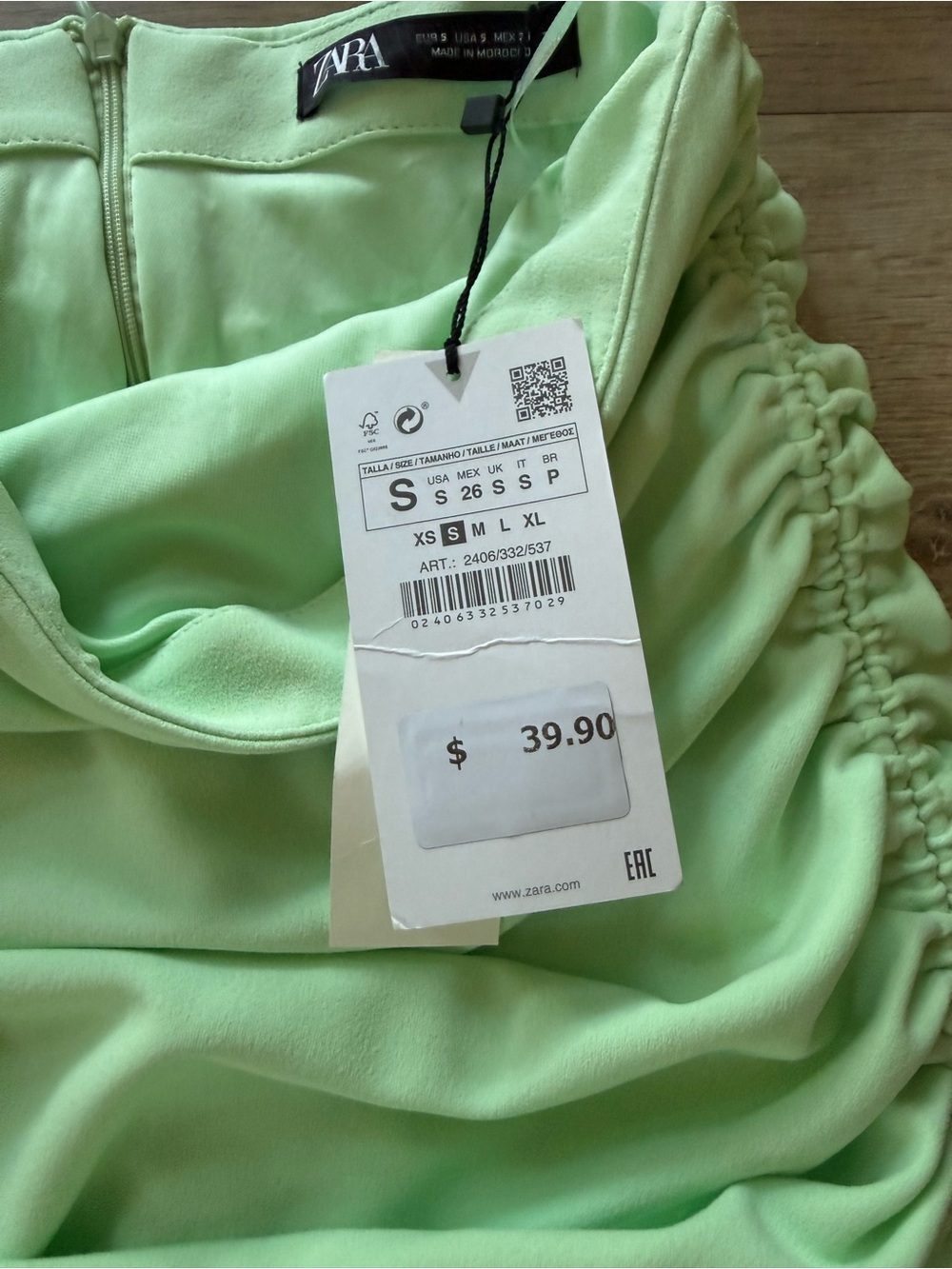 Zara NWT Ruched Drawstring Mini Skirt - Picture 5 of 9